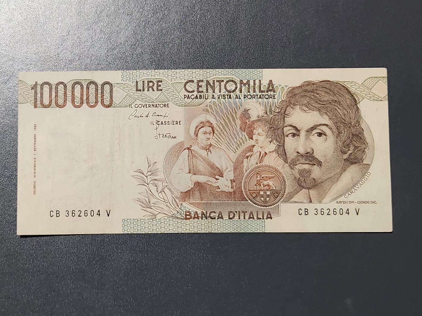 3月6号晚上8点 外国纸币自动截拍第35场 意大利100000签名2美品