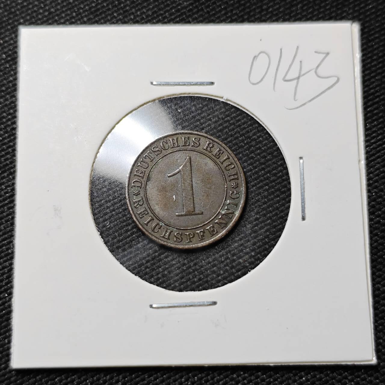 KK钱币收藏小铺   第401期 2月预留时间 周末发货  1930德国1芬尼铜币