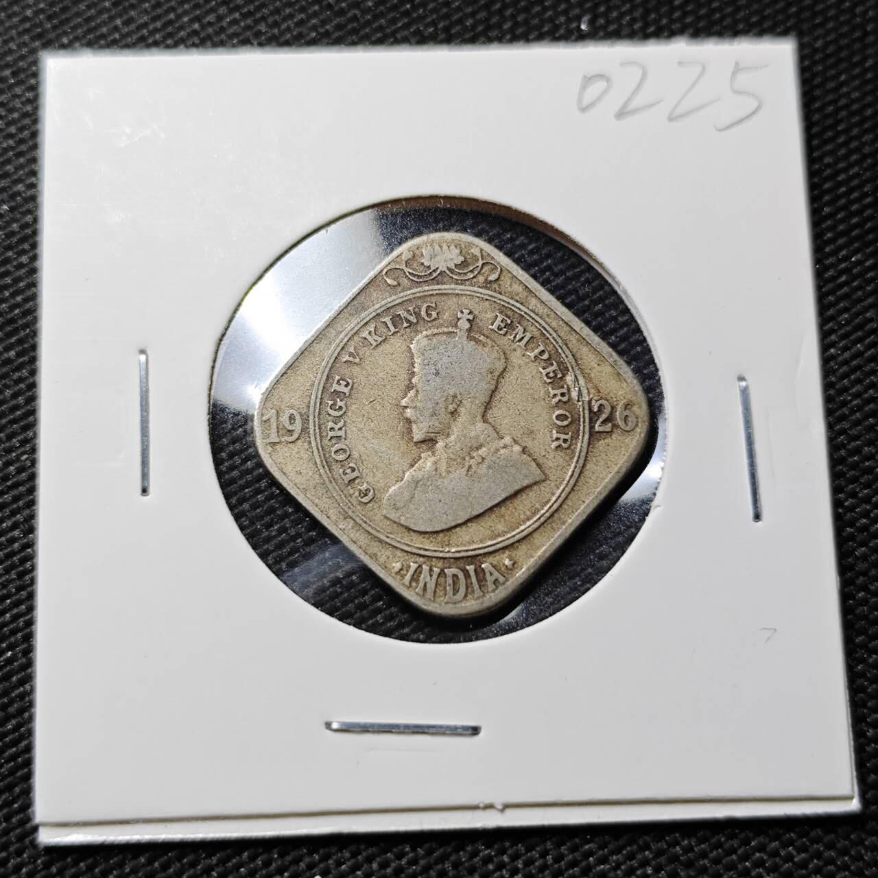 KK钱币收藏小铺   第402期 2月预留时间 周末发货  1926英属印度2安娜