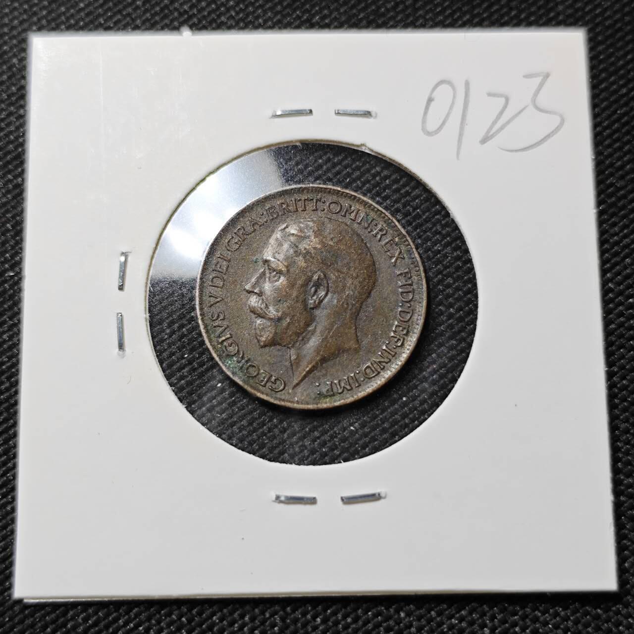 KK钱币收藏小铺   第401期 2月预留时间 周末发货  1913英国1法新铜币