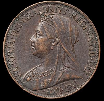 修遠堂世界钱币第106期，请看参拍说明 - 1897年英国1法新铜币