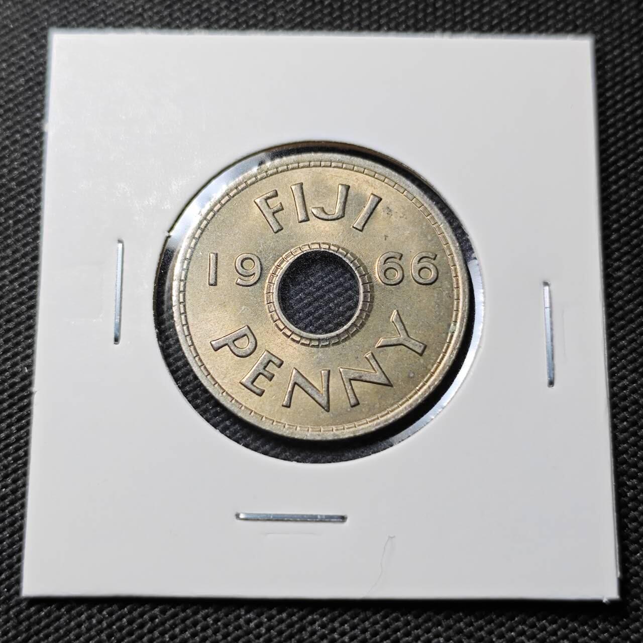 KK钱币收藏小铺   第402期 2月预留时间 周末发货  斐济1便士 好品