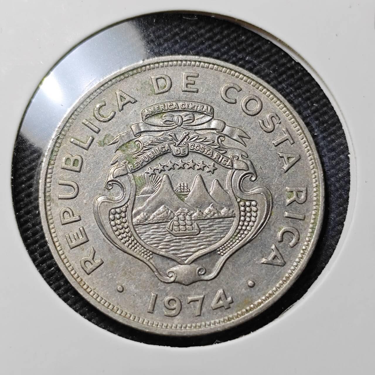KK钱币收藏小铺   第402期 2月预留时间 周末发货  1974哥斯达黎加1科朗