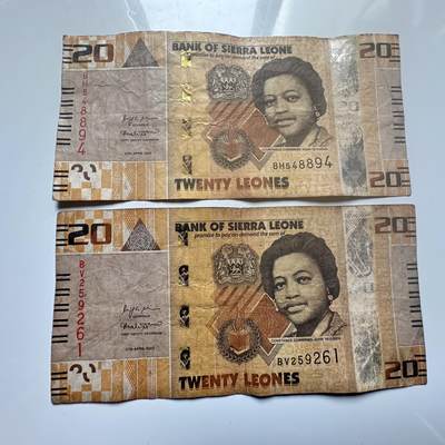 🌹外币初藏🌹🐯2026年第25场  每周二四六晚8️⃣点 接代拍 - 塞拉利昂2022年20利昂 2张--8