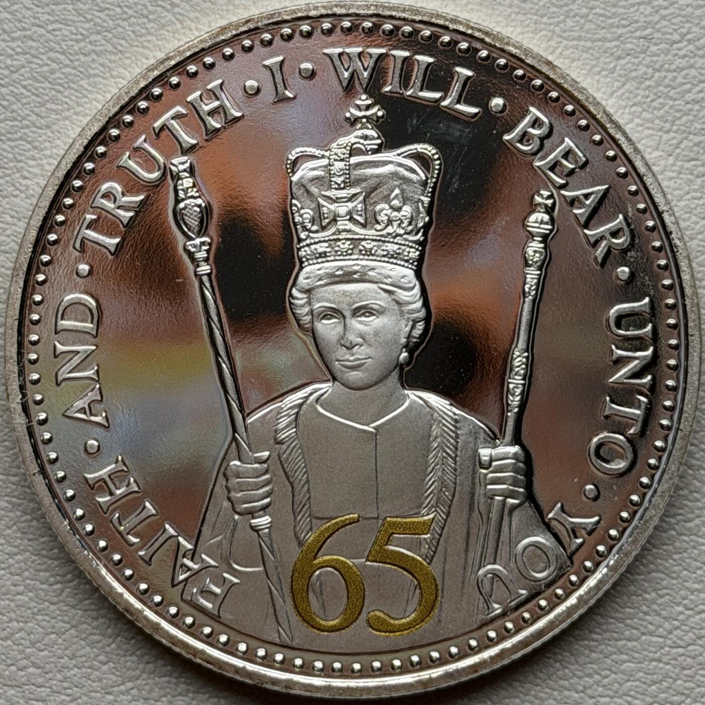 ＜星葵🌻钱币社＞硬币场·第71期·3月10日发货 〈发行量10000〉纽埃2017年女王加冕65周年1元克朗型彩色纪念币