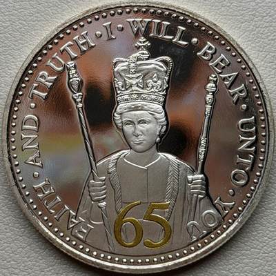 ＜星葵🌻钱币社＞硬币场·第71期·3月10日发货 - 〈发行量10000〉纽埃2017年女王加冕65周年1元克朗型彩色纪念币