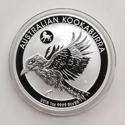 博洋堂世界钱币拍卖第163期（全场包邮） - 澳大利亚2018年1元普制银币 笑翠鸟（带狗私印） 1盎司9999银 发行量：约1万