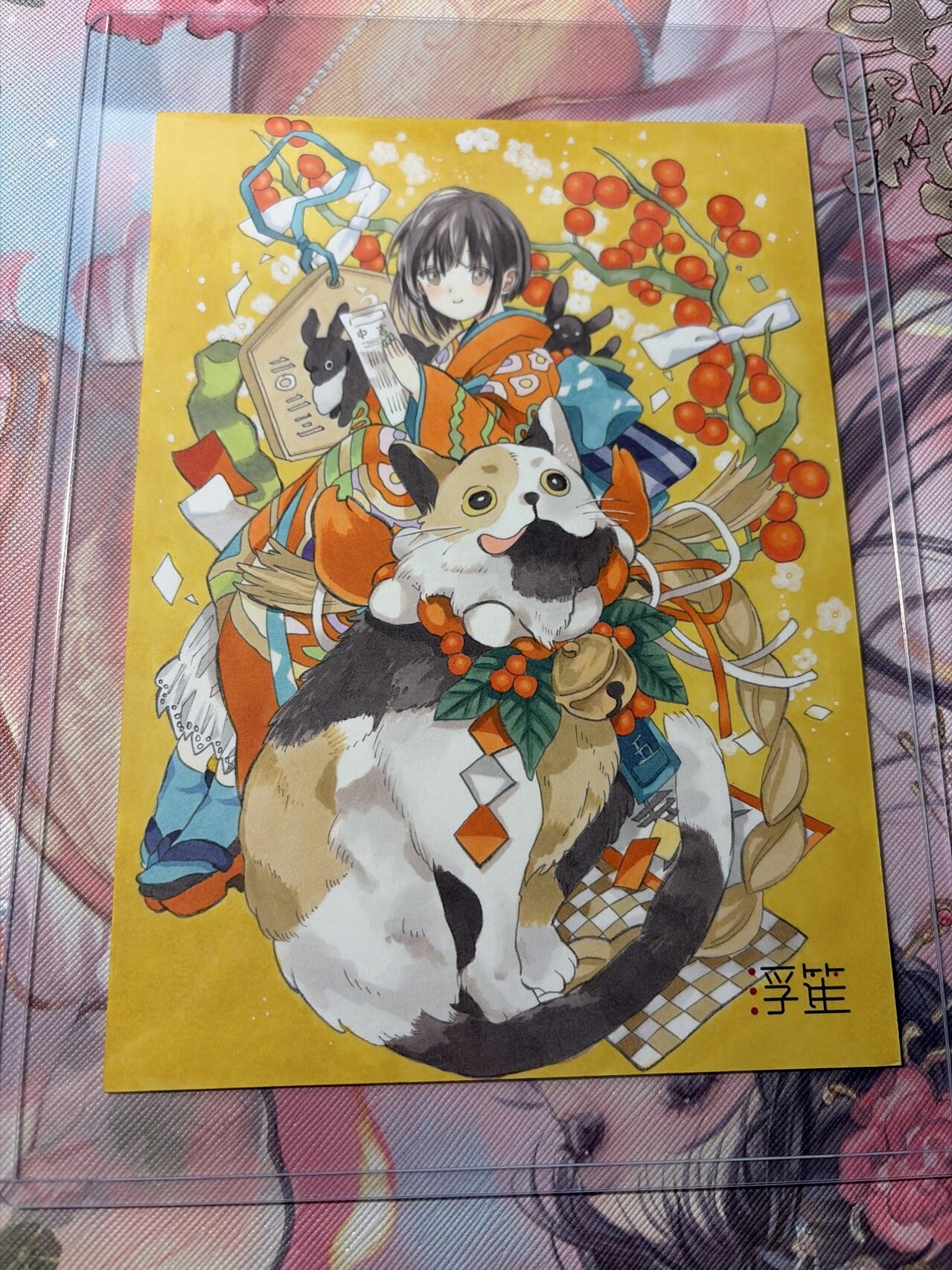 麦趣喜第三场 手绘专场 (3月13号周五晚上23点截拍，专注买家市场，福利拉满)  浮笙工作室 B6大小动漫手绘 带硬壳保护夹 125MM*176MM