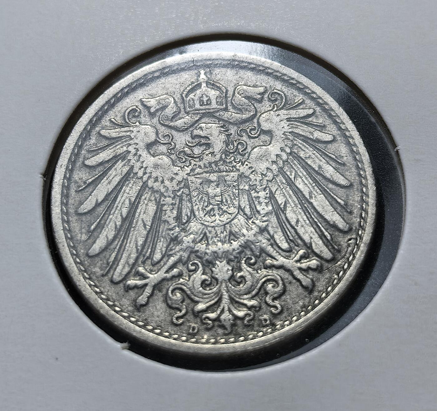 外国优质老铜币银币苏联纪念章，每周六晚九点倒数截拍，满百包邮可寄存，持续收拍 德意志帝国1912年10芬尼D版，由德累斯顿造币厂铸造。币面 “DEUTSCHES REICH” 与帝国鹰徽，属 1871 年统一后德国金马克体系，流通至一战后魏玛共和国时期。