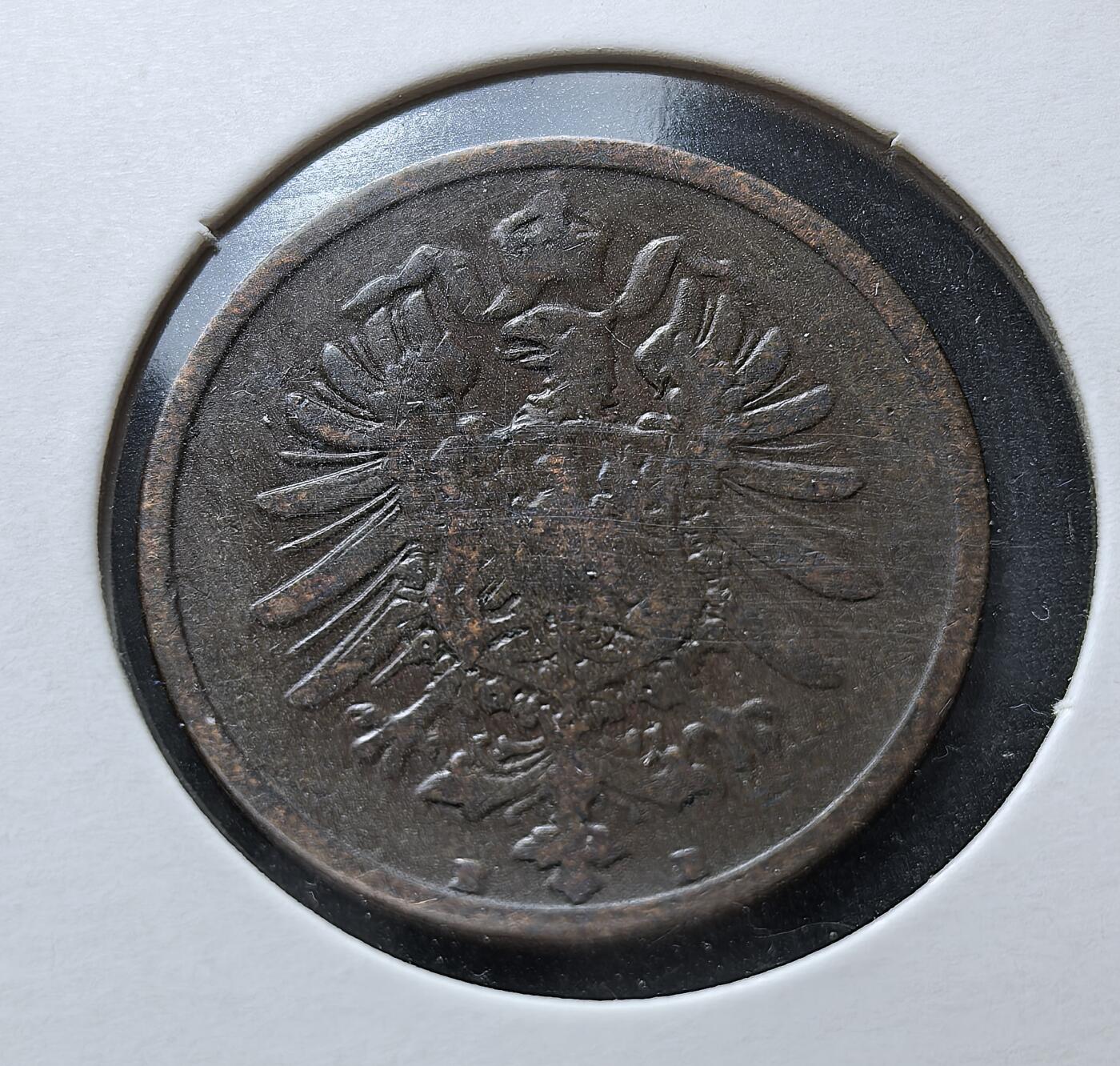 外国优质老铜币银币苏联纪念章，每周六晚九点倒数截拍，满百包邮可寄存，持续收拍 德意志帝国1876年2芬尼B版，发行于威廉一世统治时期，是德国统一后首批标准化辅币。币面铸帝国鹰徽，见证德意志帝国初期货币统一进程与工业化起步阶段的经济历史。