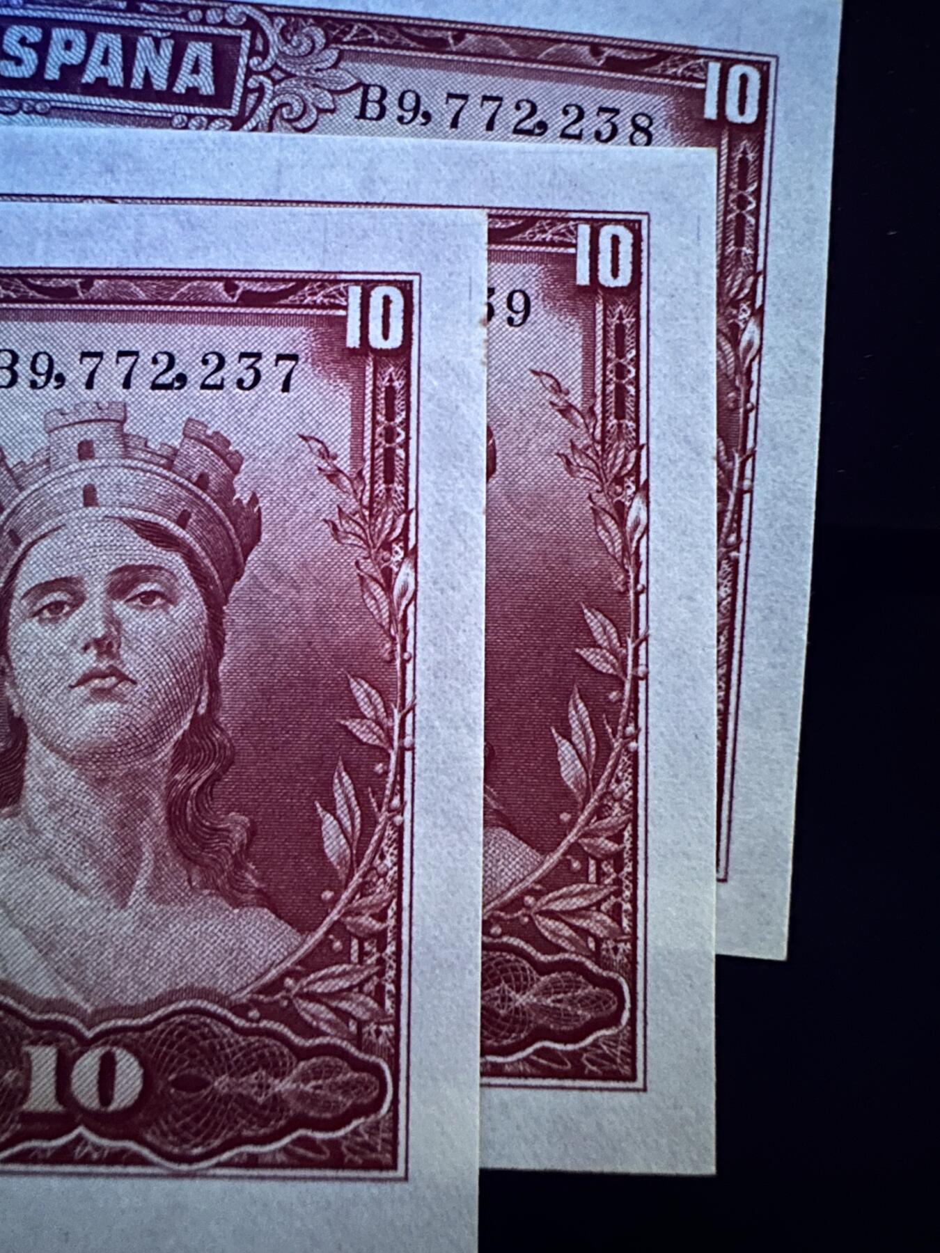 《外钞收藏家》第六百一十五期（畅拍场）（长期征集拍品、欢迎藏友们联系合作） 西班牙2、5、10比塞塔 11张一起 张一起 全新（有一个10比塞塔轻微瑕疵）