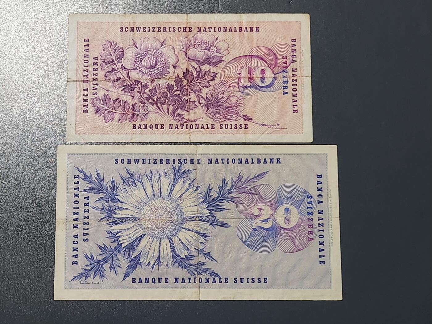 3月6号晚上8点 外国纸币自动截拍第35场 瑞士早期一对