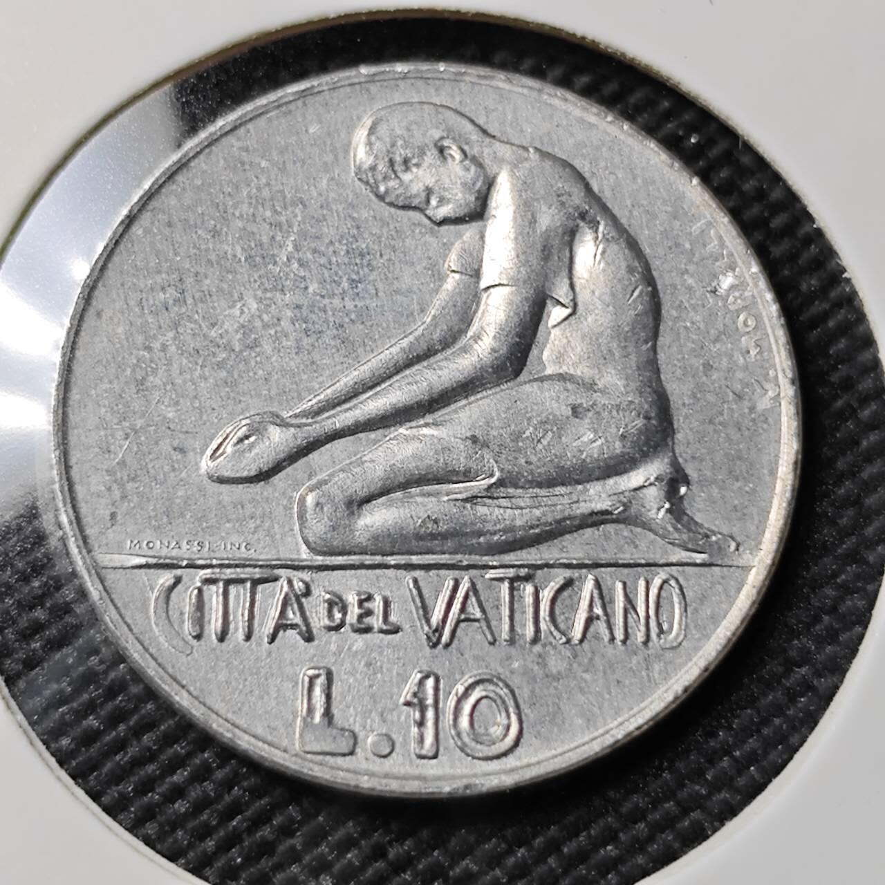 KK钱币收藏小铺   第402期 2月预留时间 周末发货  梵蒂冈10里拉