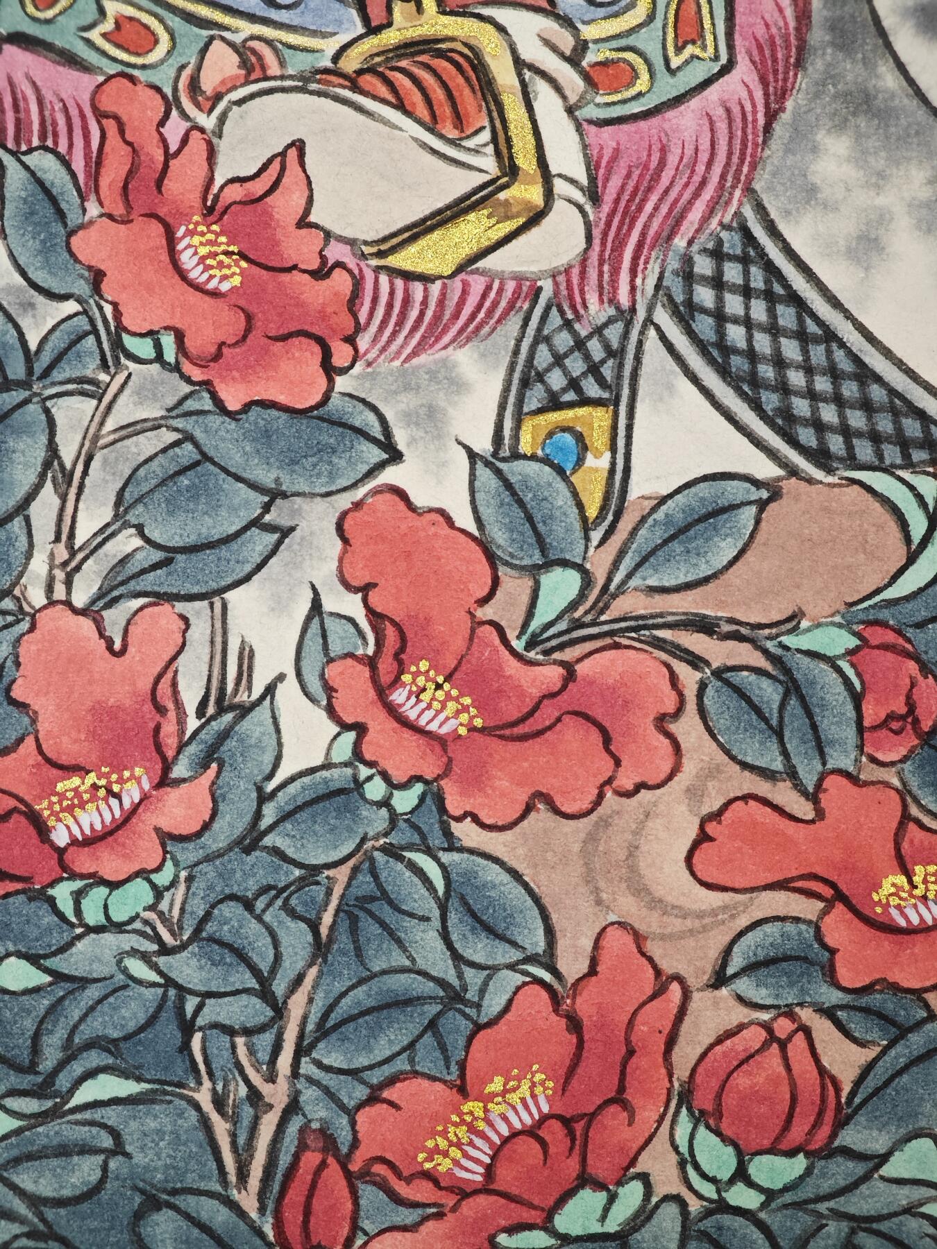 白泽拍卖卡牌手绘专场第33期（去岁千般皆如愿 今年万事定称心） 2025 冯涛手绘画 狗-扈三娘 尺寸：30cm*41.5cm  冯涛亲签