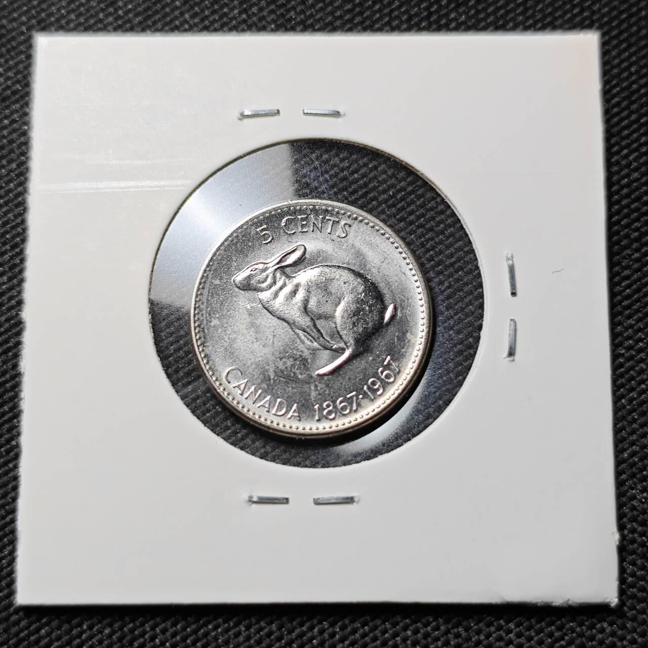 KK钱币收藏小铺   第401期 2月预留时间 周末发货  加拿大5分纪念币 