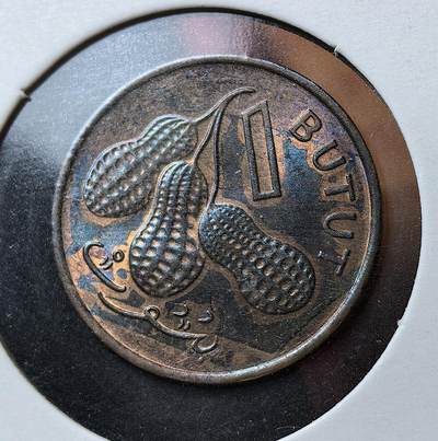 外国优质老铜币银币苏联纪念章，每周六晚九点倒数截拍，满百包邮可寄存，持续收拍 - 冈比亚1974年花生1布图，属于 FAO 粮食纪念系列。正面是首任总统贾瓦拉像，背面刻花生（冈比亚核心经济作物）与面值，见证 1971 年后新货币体系及农业立国的时代背景。