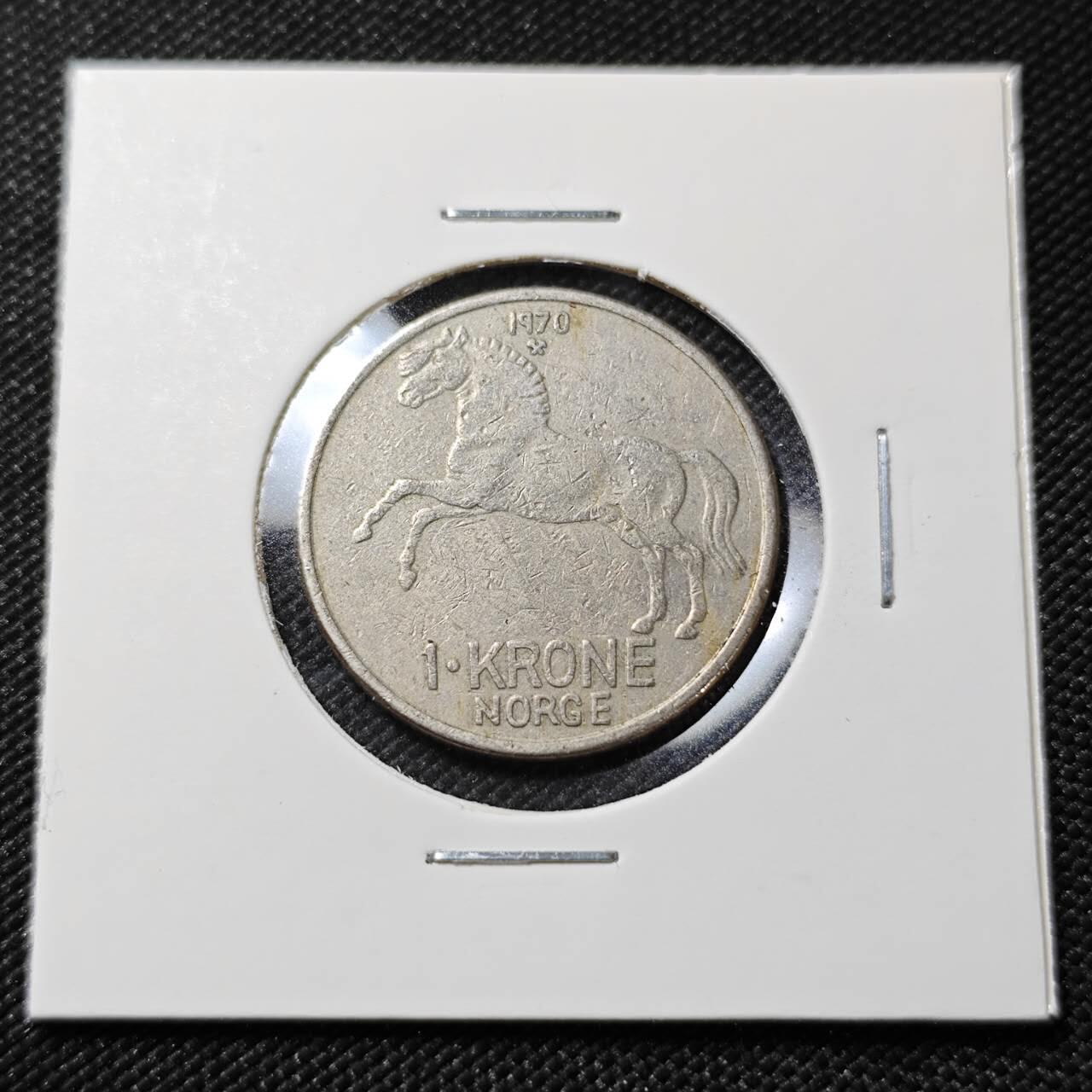 KK钱币收藏小铺   第401期 2月预留时间 周末发货  挪威1克朗 马