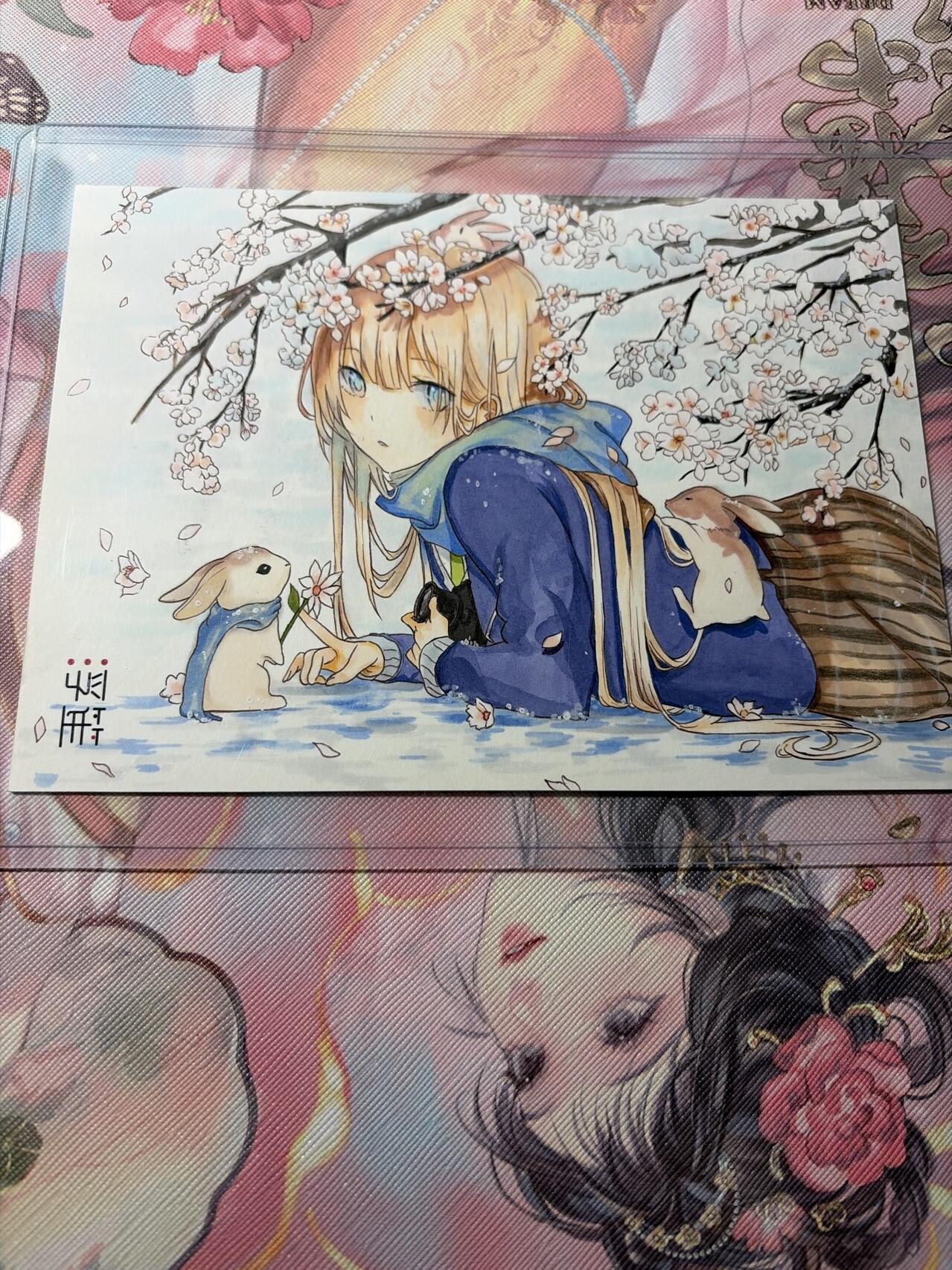 麦趣喜第三场 手绘专场 (3月13号周五晚上23点截拍，专注买家市场，福利拉满)  浮笙工作室 B6大小动漫手绘 带硬壳保护夹 125MM*176MM