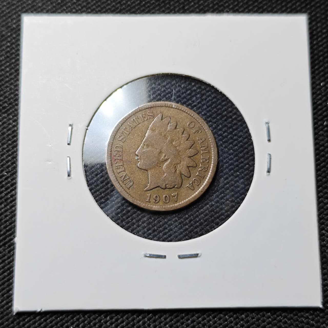 KK钱币收藏小铺   第401期 2月预留时间 周末发货  1907美国1分铜币