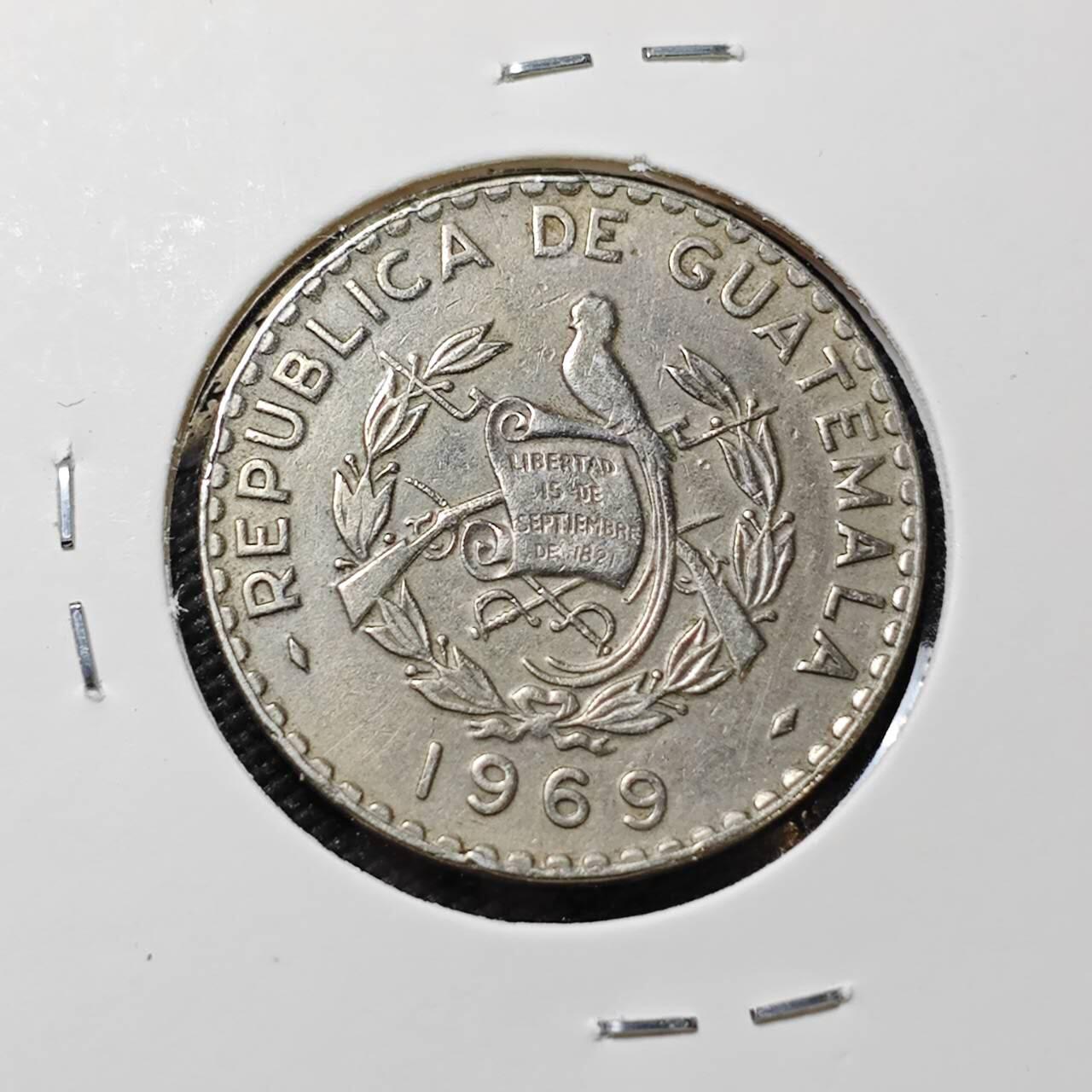 KK钱币收藏小铺   第401期 2月预留时间 周末发货  1969危地马拉25分