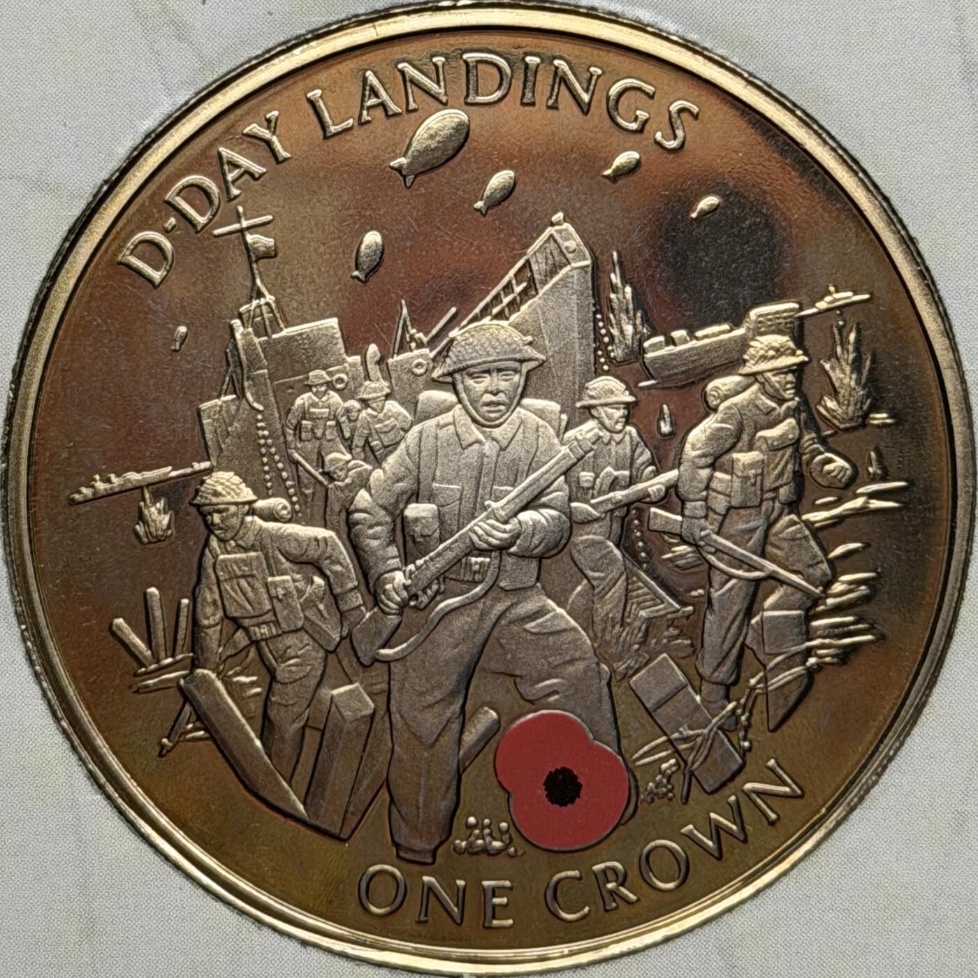 ＜星葵🌻钱币社＞硬币场·第71期·3月10日发货 直布罗陀2004年诺曼底登陆60周年卡装1克朗彩色纪念币