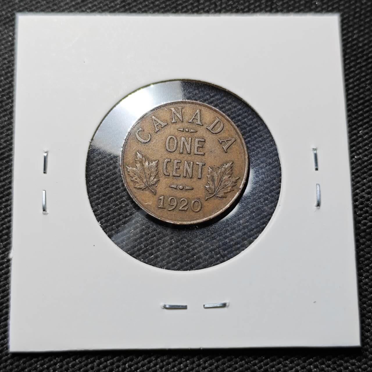 KK钱币收藏小铺   第402期 2月预留时间 周末发货  1920加拿大1分铜币