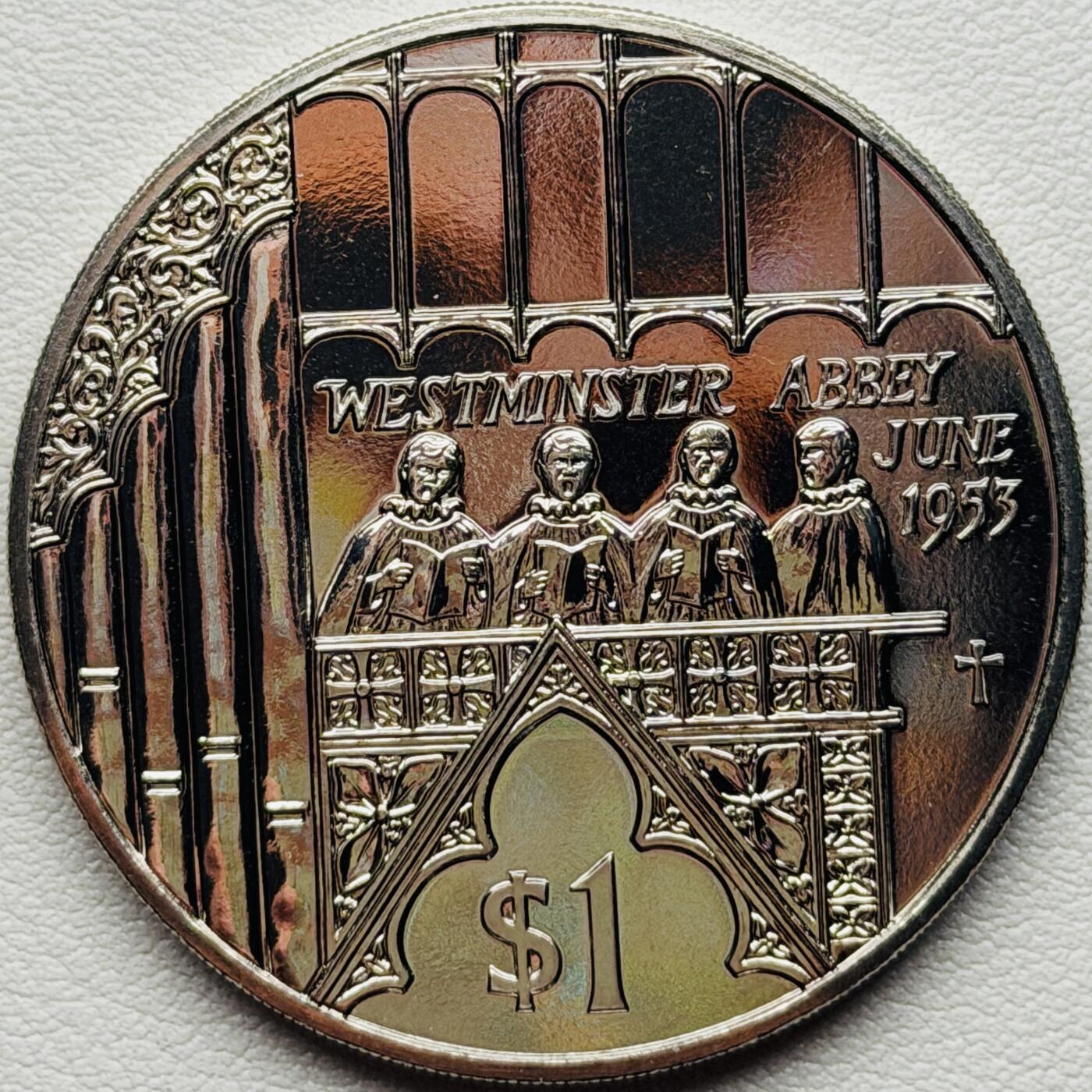 ＜星葵🌻钱币社＞硬币场·第71期·3月10日发货 斐济2002年女王登基50周年·威斯敏斯特大教堂1元克朗型精制纪念币