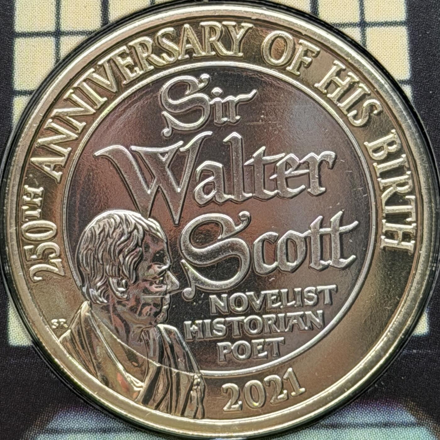 ＜星葵🌻钱币社＞硬币场·第71期·3月10日发货 英国2021年沃尔特·斯科特爵士诞辰250周年卡装2镑双金属纪念币