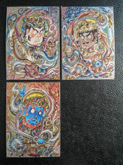 阳大大卡牌拍卖第103期（持续收拍品，周五晚上九点截拍，进群福利早知道） - 【天王】卡德曼 山丘 四大天王 萌版3张 粗闪