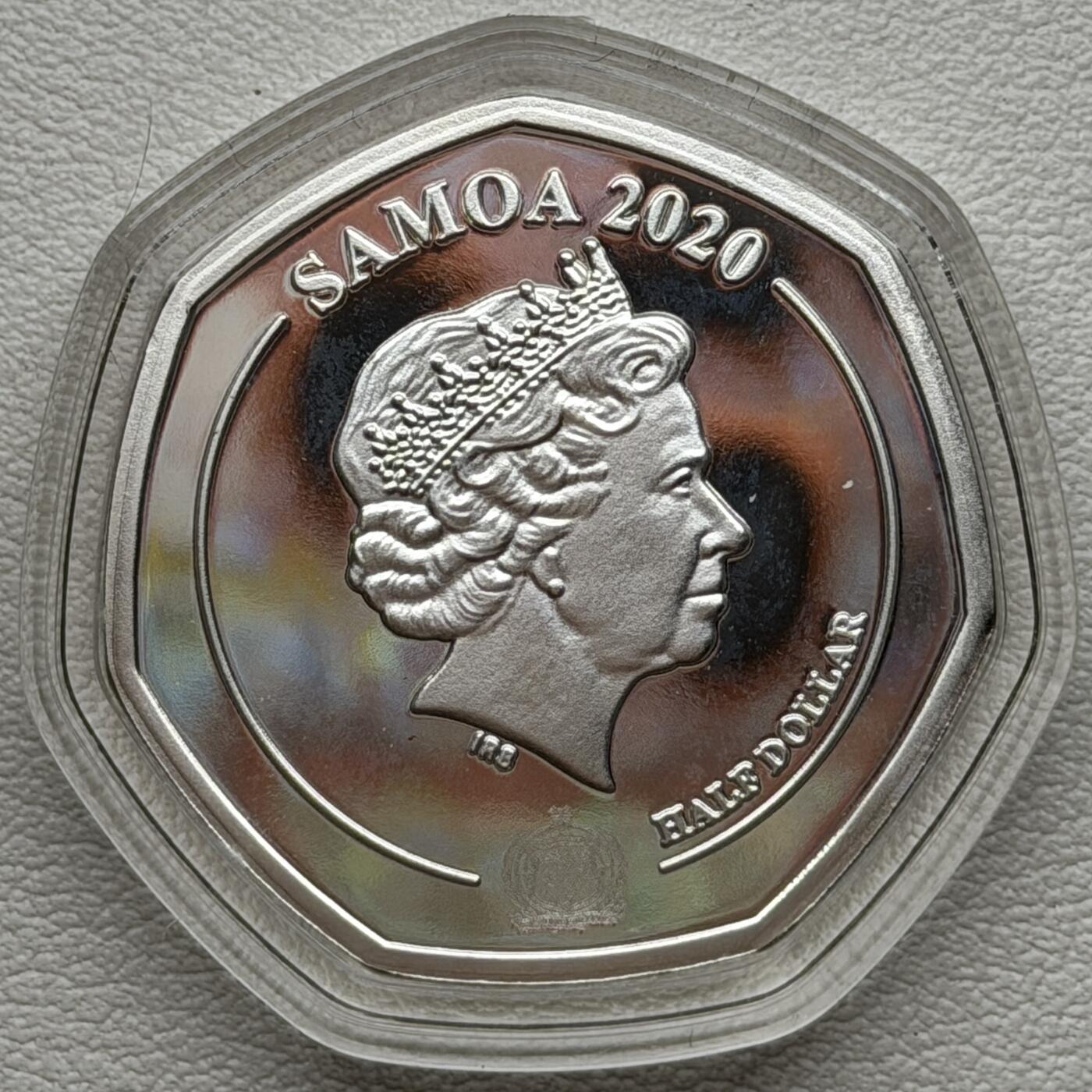 ＜星葵🌻钱币社＞硬币场·第71期·3月10日发货 萨摩亚2020年疫情·感谢各个岗位卡装1/2元类精制彩色镀银纪念币