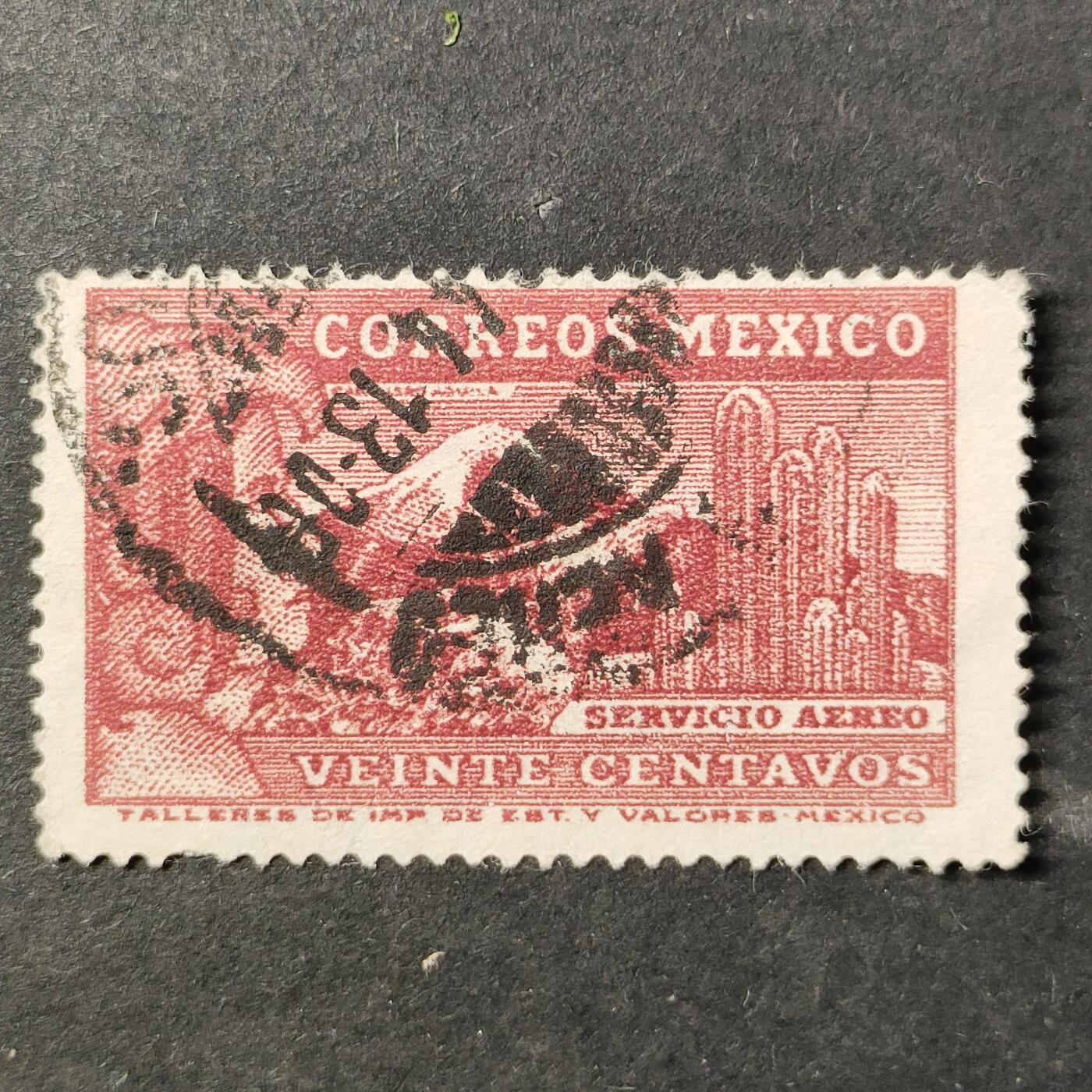 ↓君缘收藏755期☞钱币邮品↓无佣金、可寄存、满30元包邮  墨西哥邮票，1934年民俗与风土·阿兹特克鹰人,烛台仙人掌与波波卡特佩特火山航空邮票