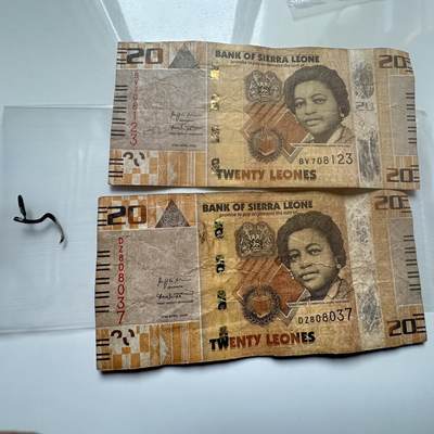 🌹外币初藏🌹🐯2026年第25场  每周二四六晚8️⃣点 接代拍 - 塞拉利昂2022年20利昂 2张--5