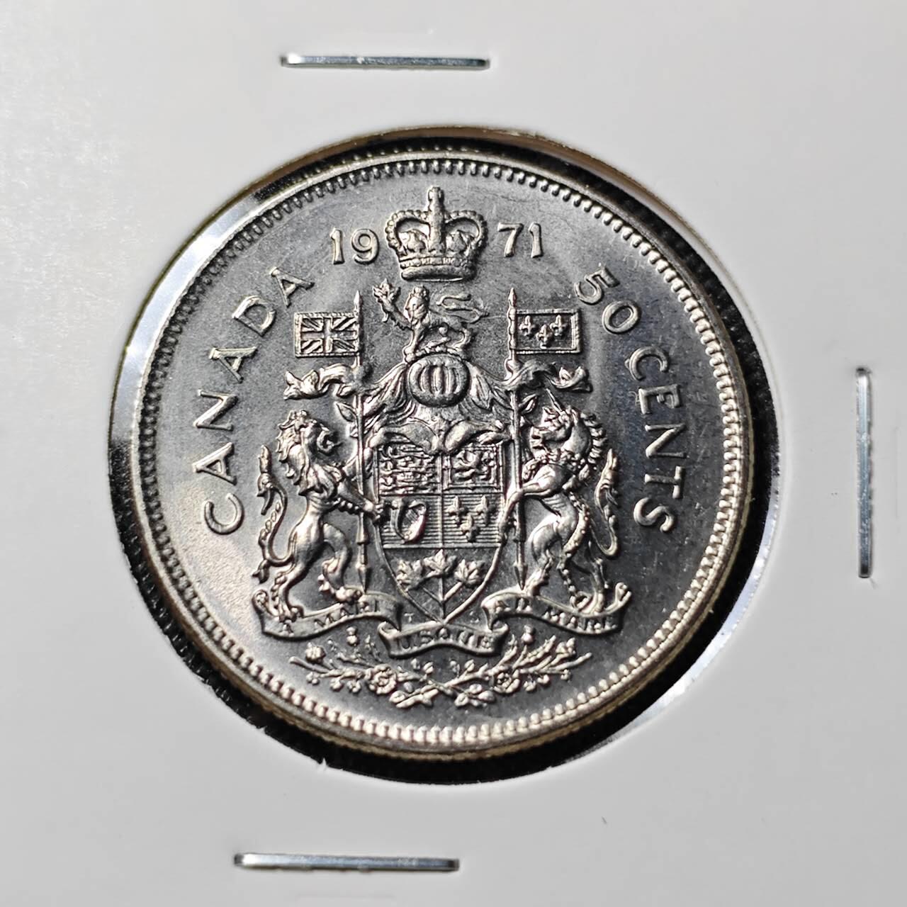 KK钱币收藏小铺   第401期 2月预留时间 周末发货 1971加拿大50分 好品 