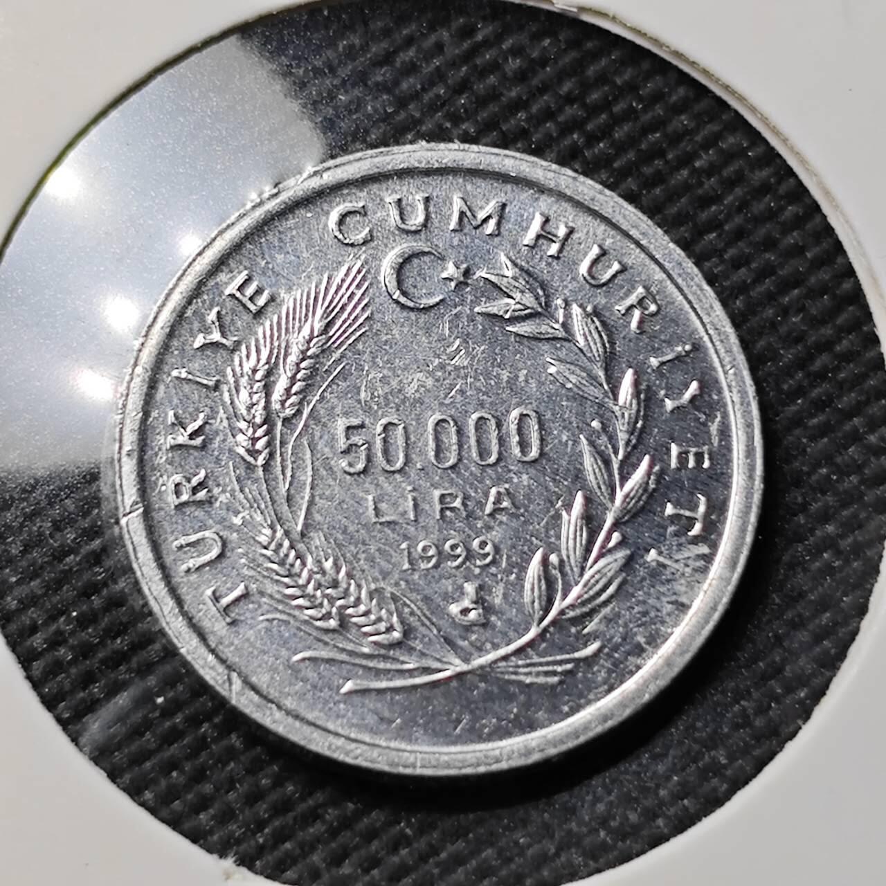 KK钱币收藏小铺   第401期 2月预留时间 周末发货  1999土耳其50000里拉