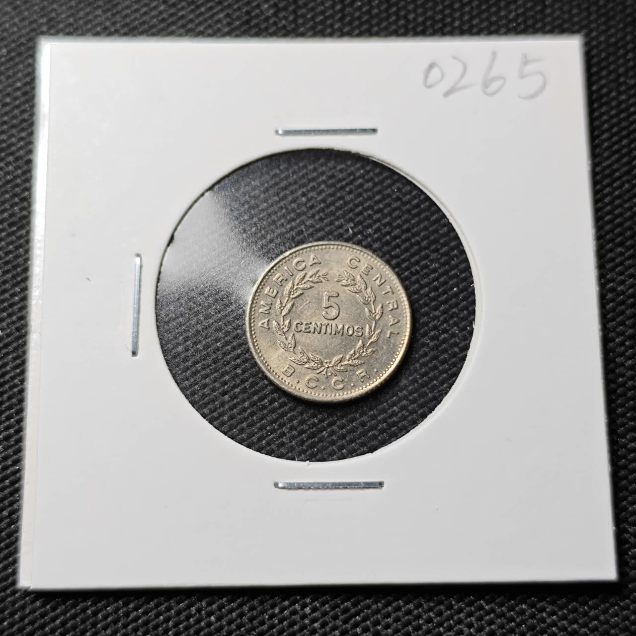 KK钱币收藏小铺   第402期 2月预留时间 周末发货  1972哥斯达黎加5分