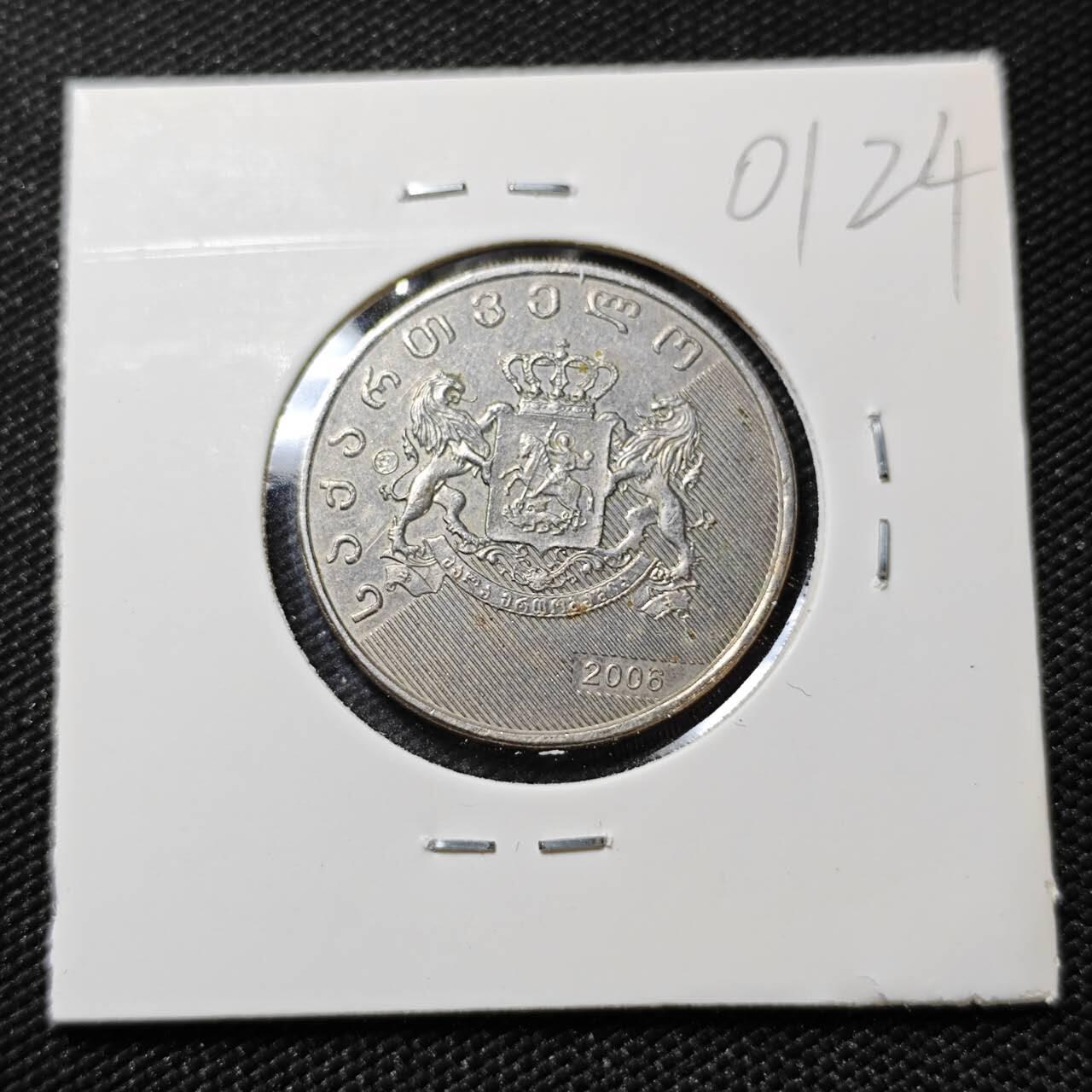 KK钱币收藏小铺   第401期 2月预留时间 周末发货  2008格鲁吉亚1拉列