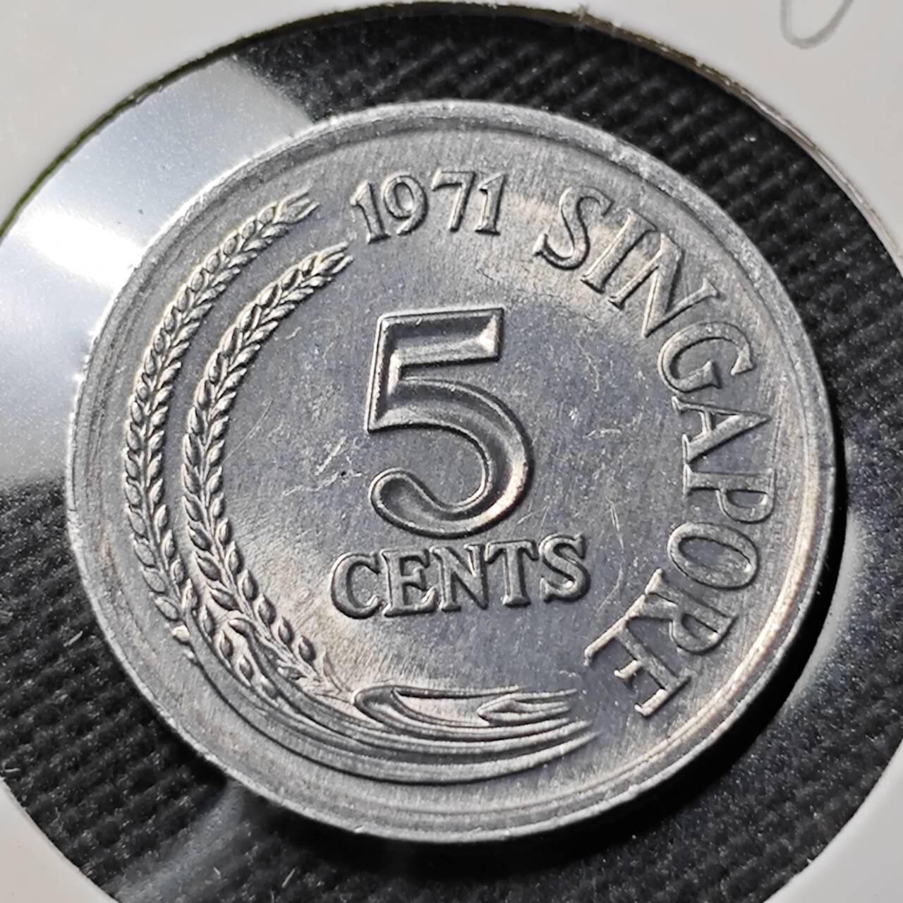 KK钱币收藏小铺   第401期 2月预留时间 周末发货  新加坡5分农粮纪念币鱼