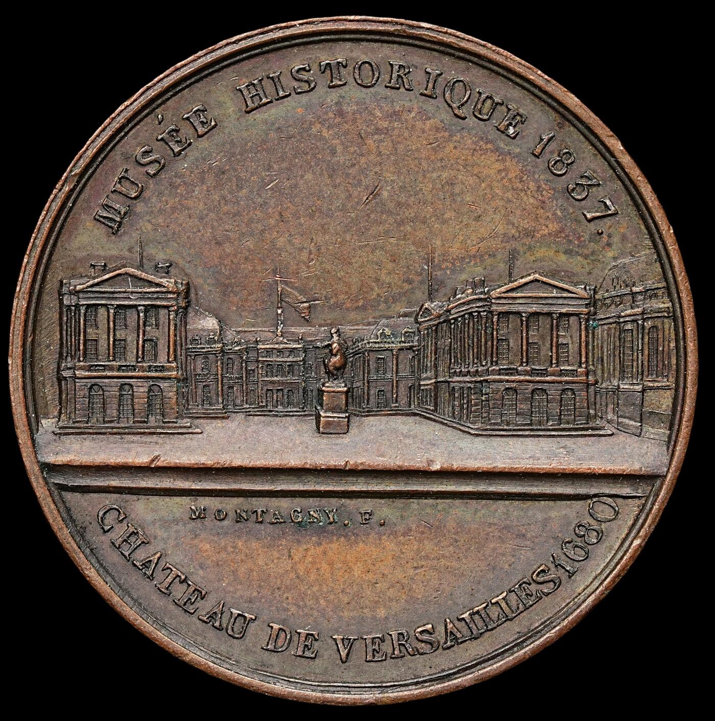 修遠堂世界钱币第106期，请看参拍说明  1837年法国凡尔赛历史博物馆落成纪念铜章，25.50mm，9.37g