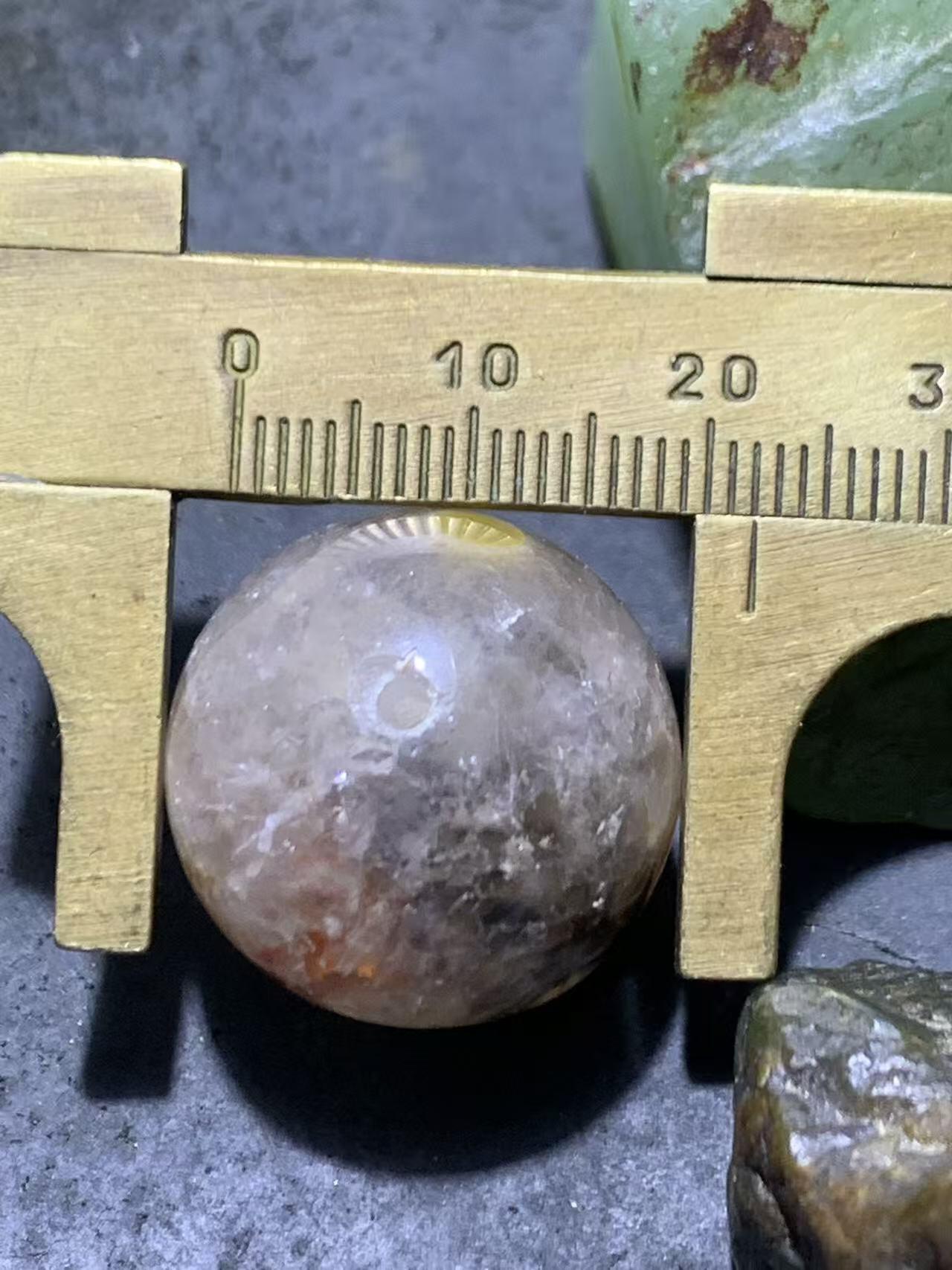 精美高玉化天眼纹冰飘糖心料战国红玛瑙圆珠一个