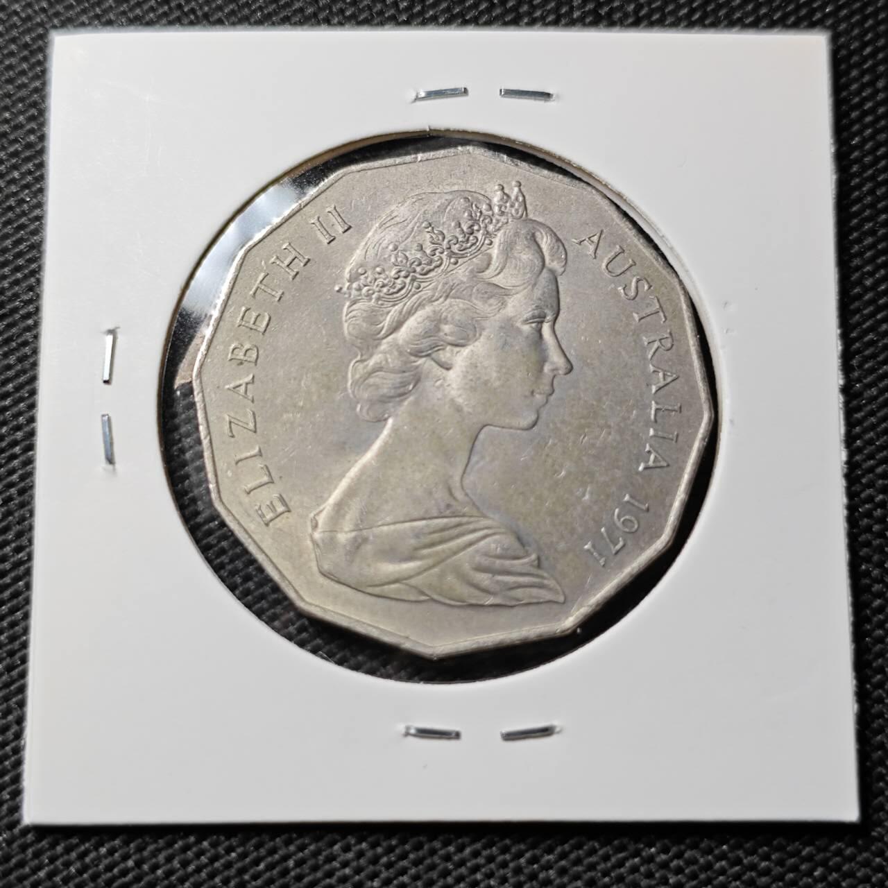 KK钱币收藏小铺   第402期 2月预留时间 周末发货  1971澳大利亚50便士