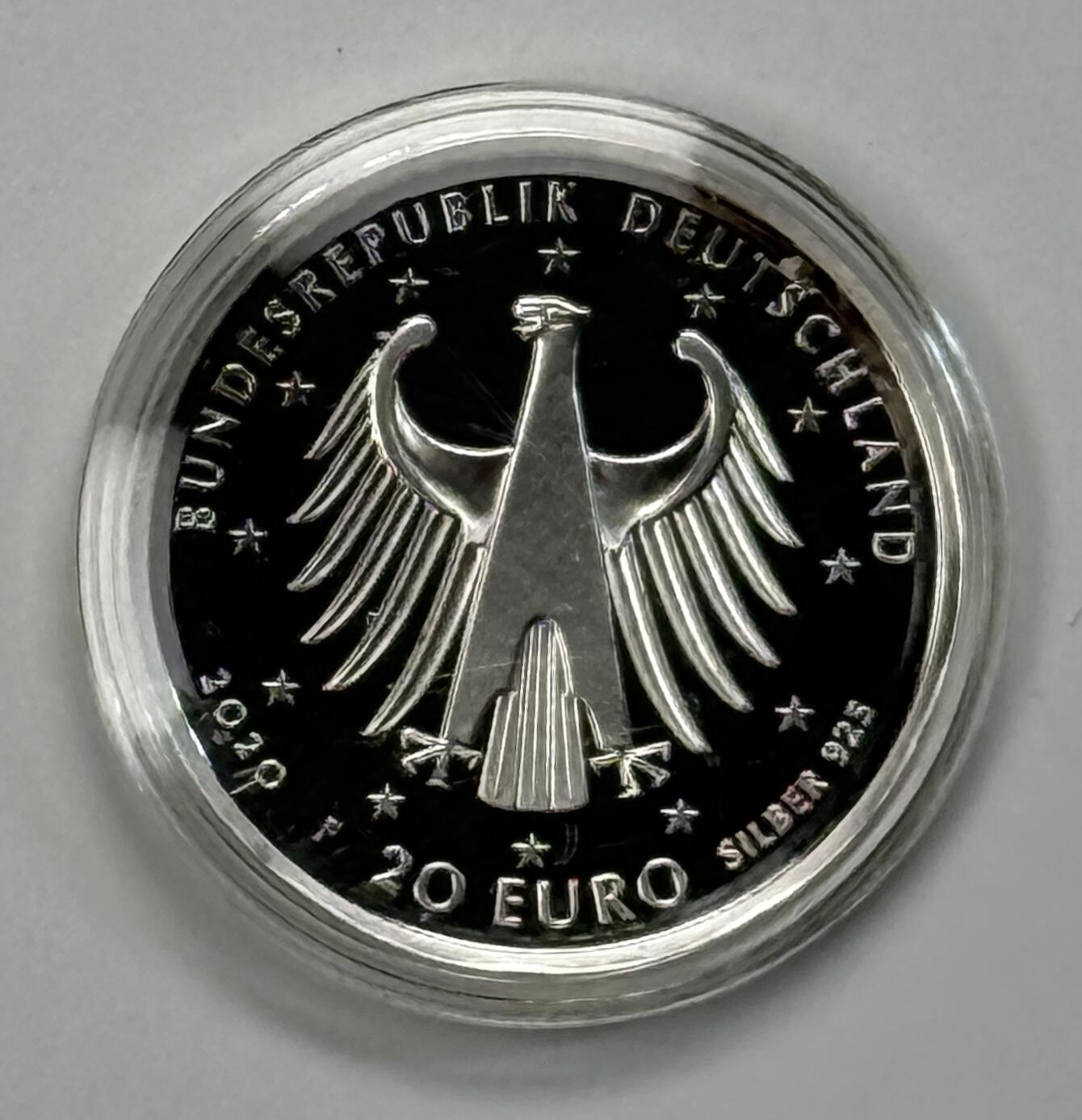 S&S Numismatic世界钱币-拍卖 第121期  德国2020年 路德维希·凡·贝多芬诞辰250周年 20欧元精制纪念银币 官方卡币 18克925银