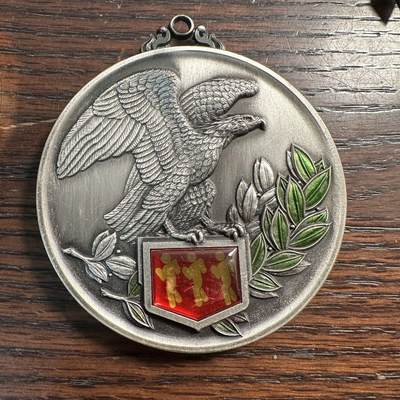 蒂克钱币-第59场 日本企业章 徽章拍卖 - 日本 市民体育大会 鹰图案 纪念章74mm 170g