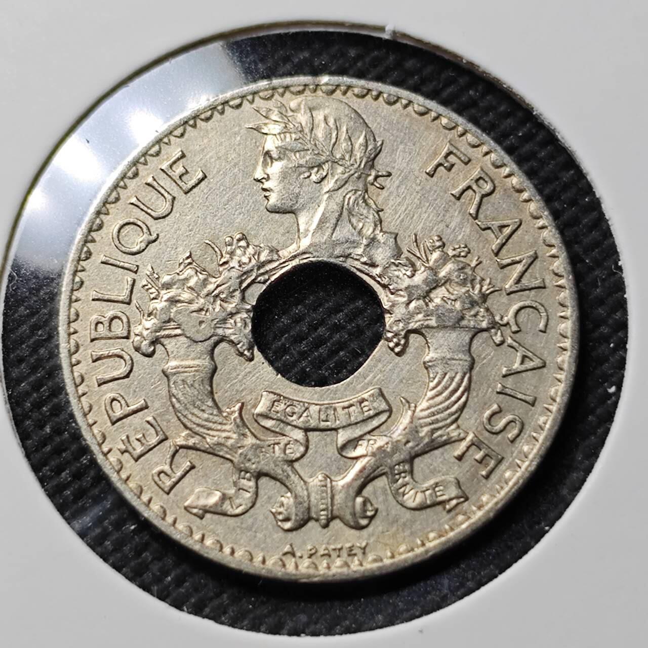 KK钱币收藏小铺   第403期 2月预留时间 周末发货  1938法属印支5分镍币