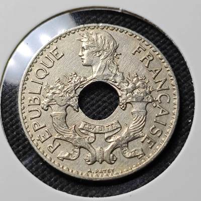 KK钱币收藏小铺   第403期 2月预留时间 周末发货 -  1938法属印支5分镍币