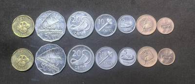 北京马甸外国币专卖第148期，非贵金属外国流通币，纪念币币，中国早期纪念币专场，陆续上拍，欢迎关注 - 斐济2套