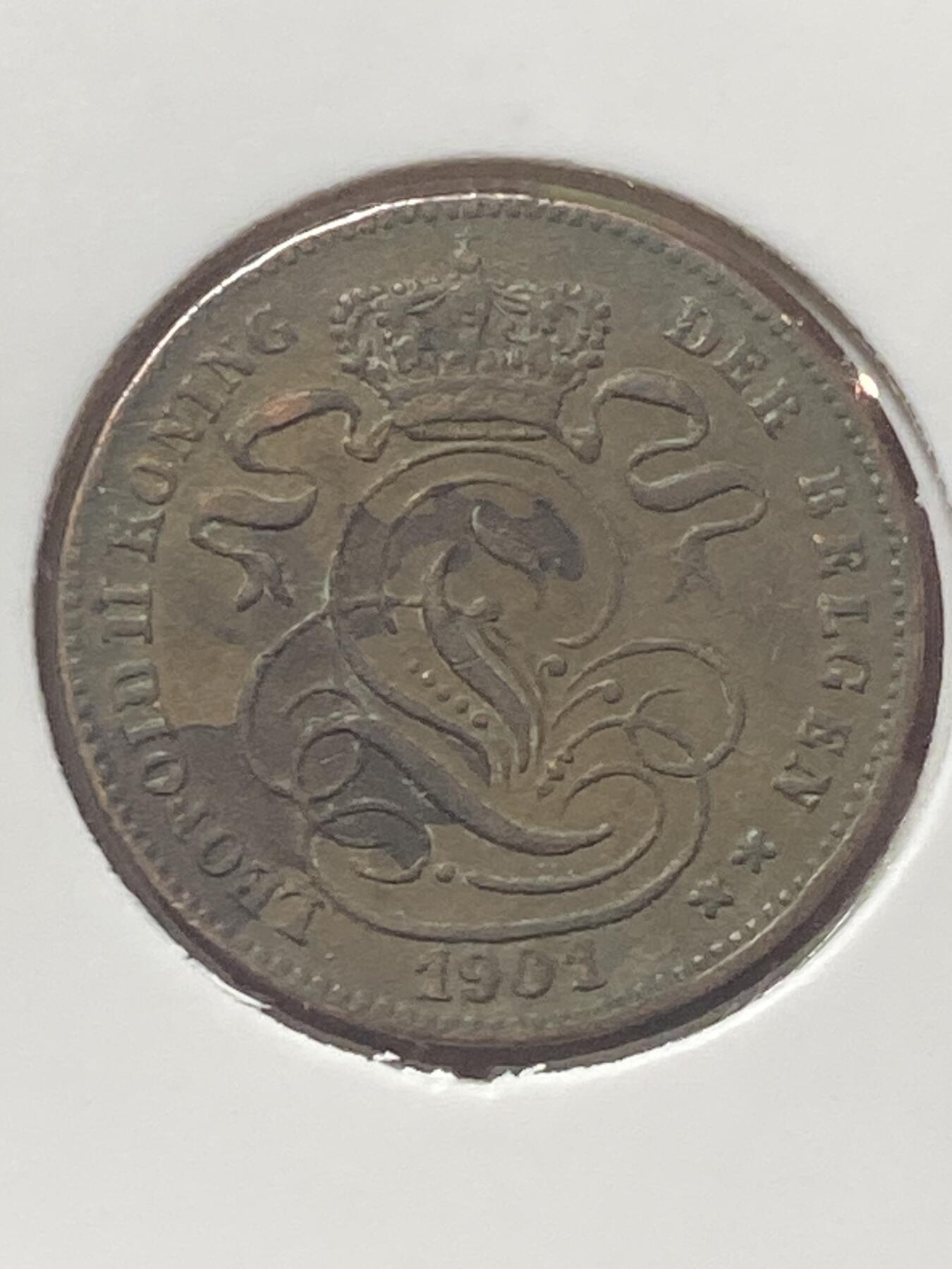 2026年第三十四场(总第二百零三场）外国精品纸夹币场(免佣金) 比利时🇧🇪1901年1分(利奥波德二世时期第一版，荷语版)