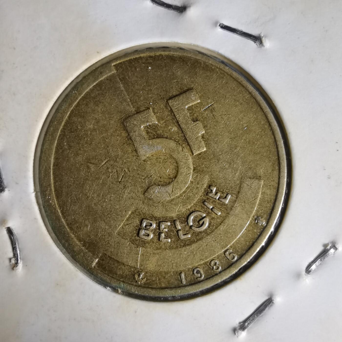 沼泽如烟--第1014场 比利时1986年5法郎