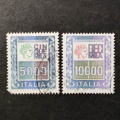 ↓君缘收藏756期☞钱币邮品↓无佣金、可寄存、满30元包邮  - 意大利邮票，1978.83年意大利娅女神数字邮票2套2全