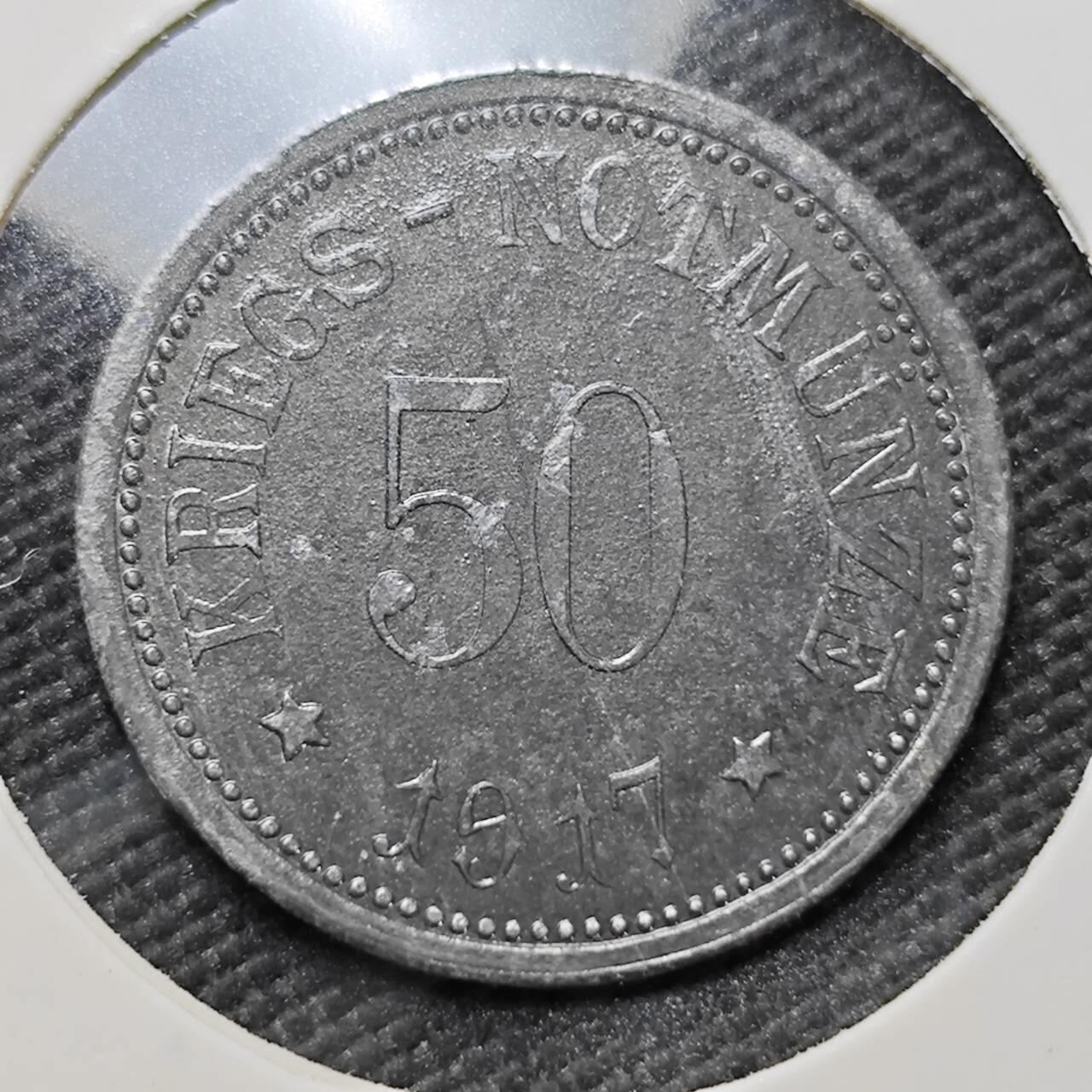 KK钱币收藏小铺   第403期 2月预留时间 周末发货  1917徳紧50芬尼代币