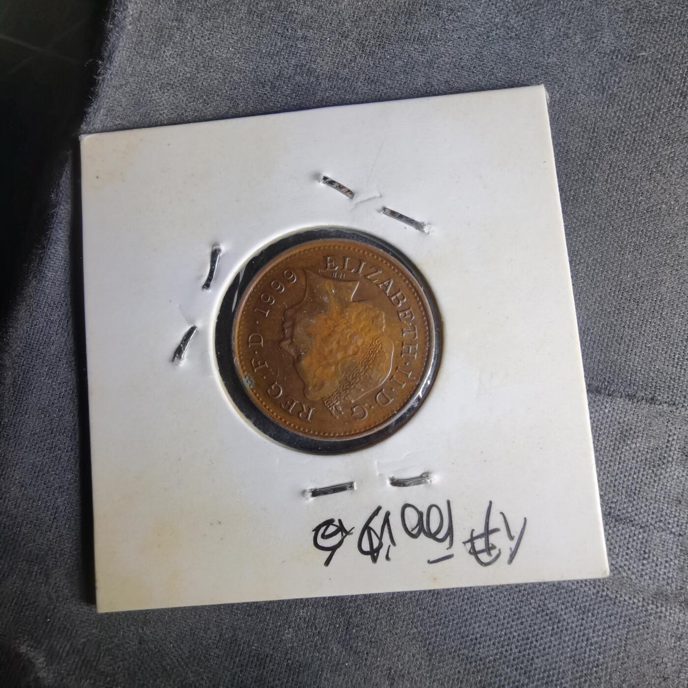 沼泽如烟--第1014场 英国1999年1便士